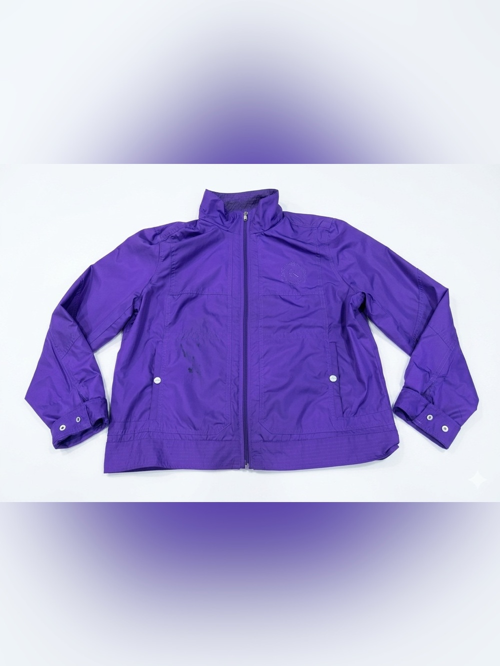 L-RL Lauren Active Ralph Lauren‎ Purple Full Zip Jacket Windbreaker Size XL